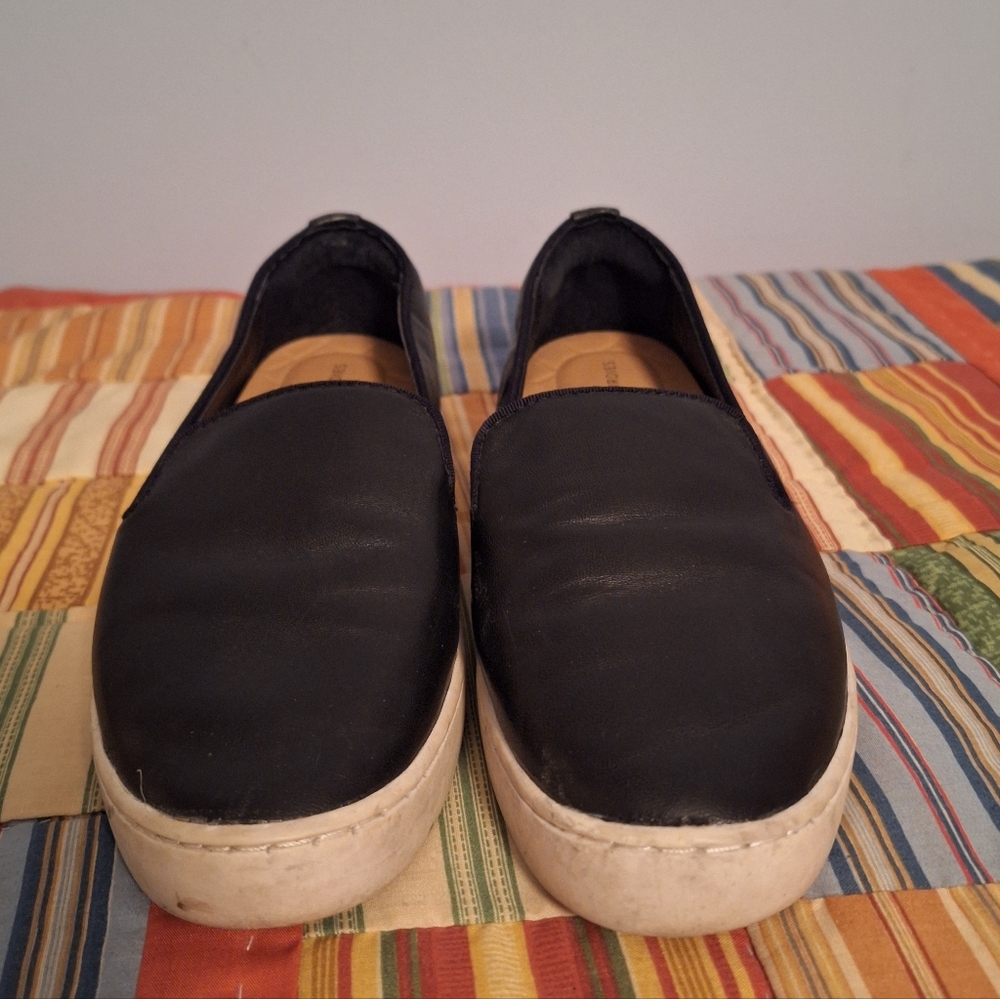 Birdies 'The Swift' Women's Black Leather Slip-On Shoes Size 6.5